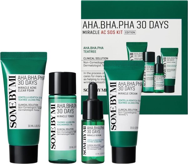 Some By Mi AHA BHA PHA 30 Days Miracle Starter Kit (Soap +Toner +Serum +Cream)
